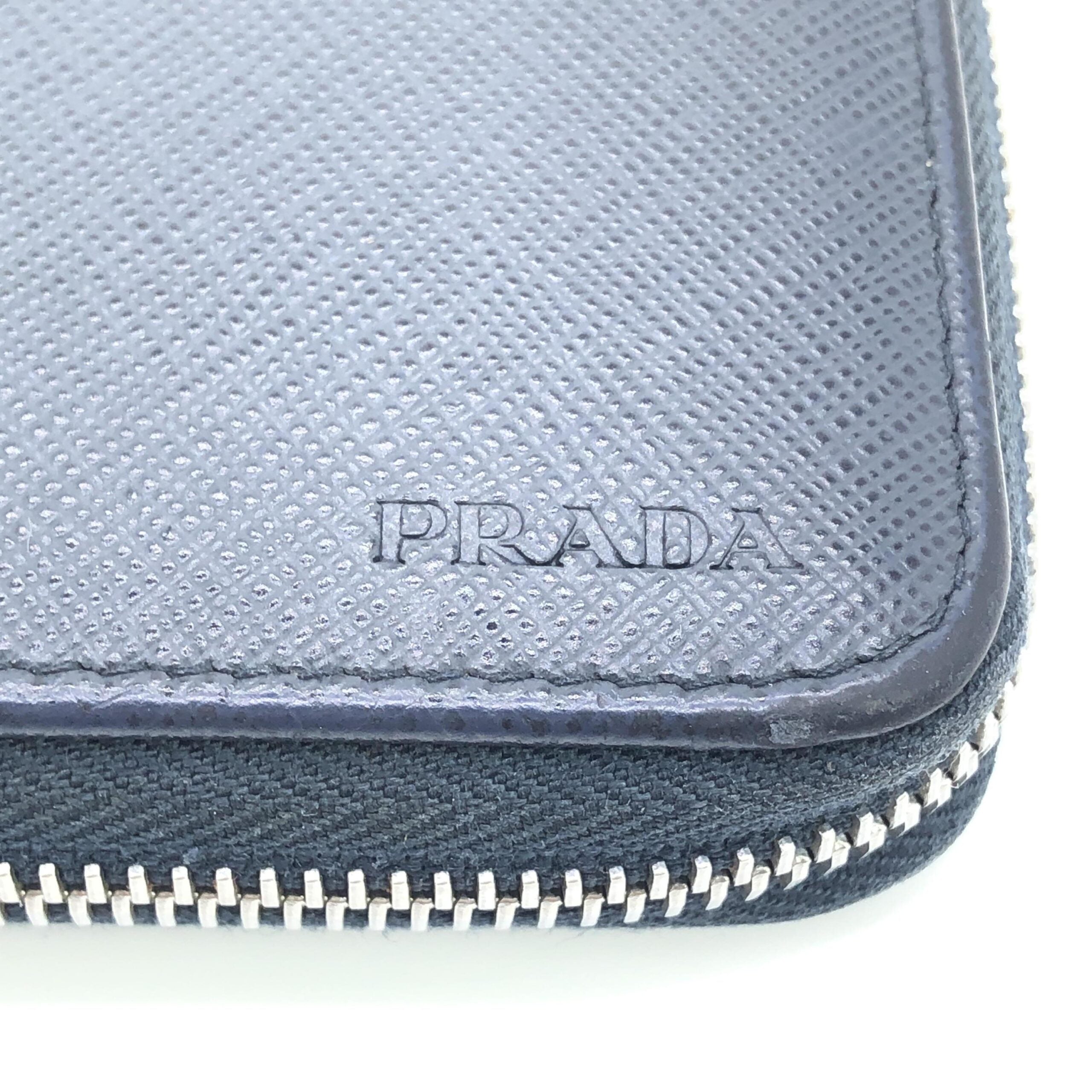 Prada Saffiano Leather Zip Around Wallet