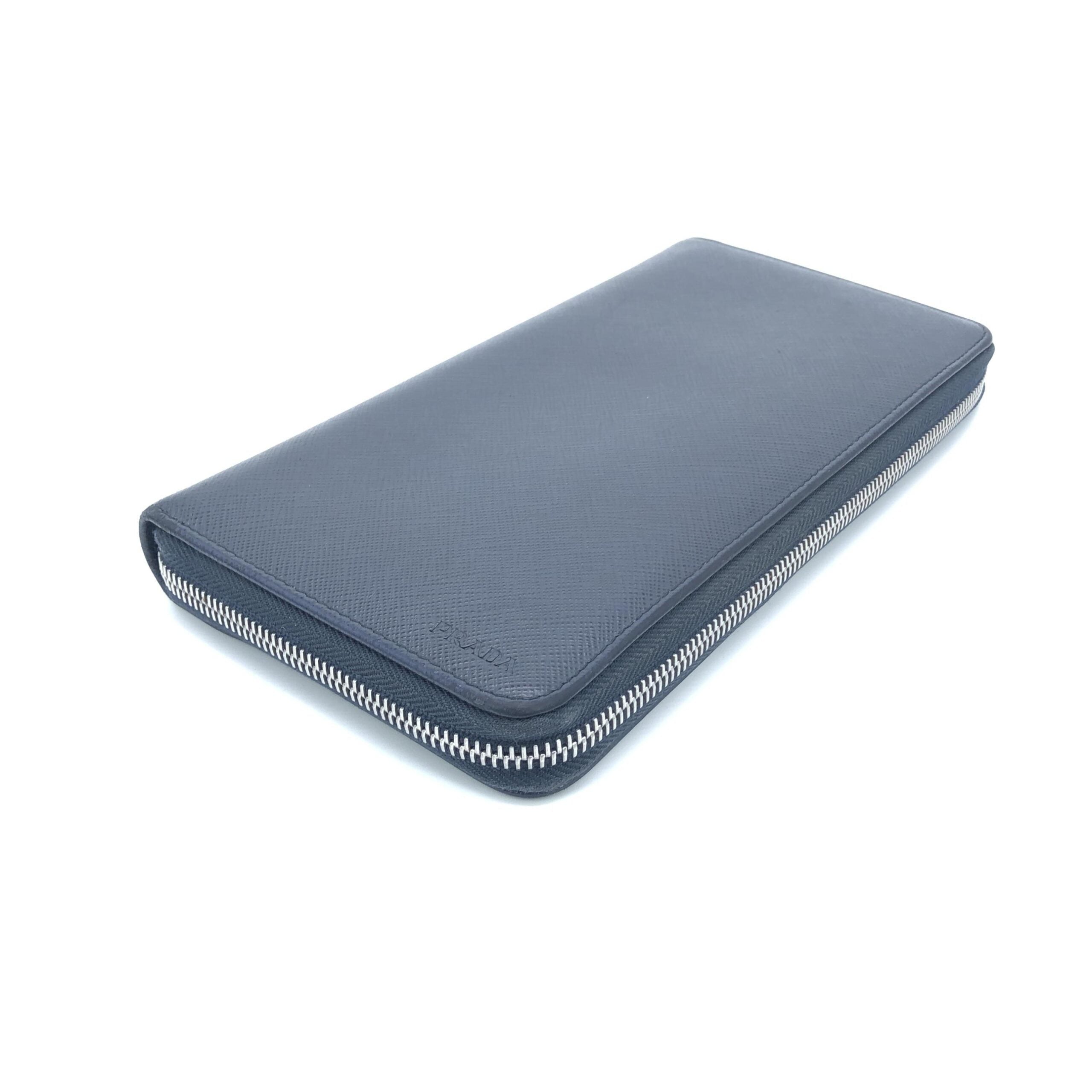 Prada Saffiano Leather Zip Around Wallet