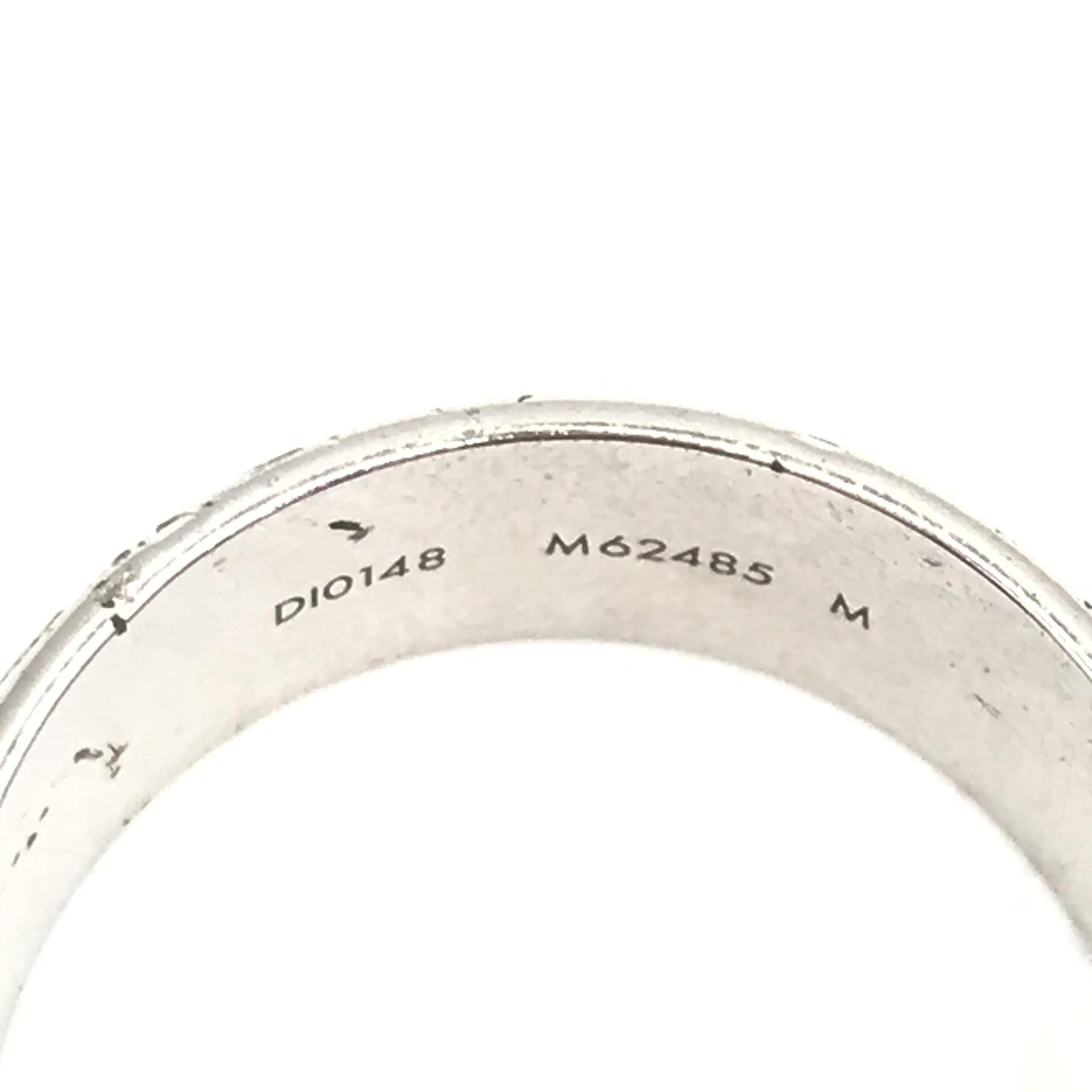 Louis Vuitton Silver-Tone Monogram Band Ring