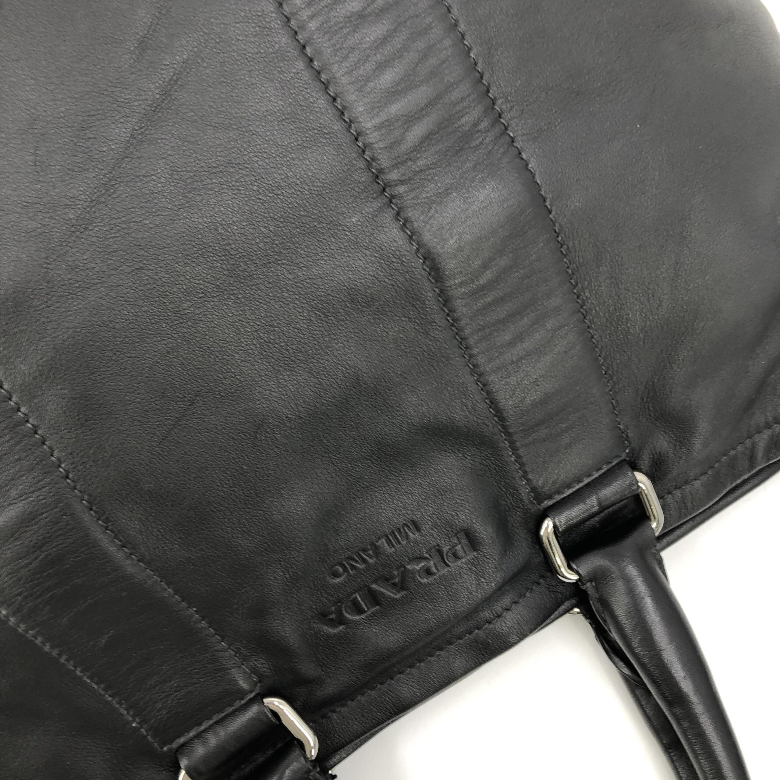 Prada Soft Leather Tote With Shoulder Strap