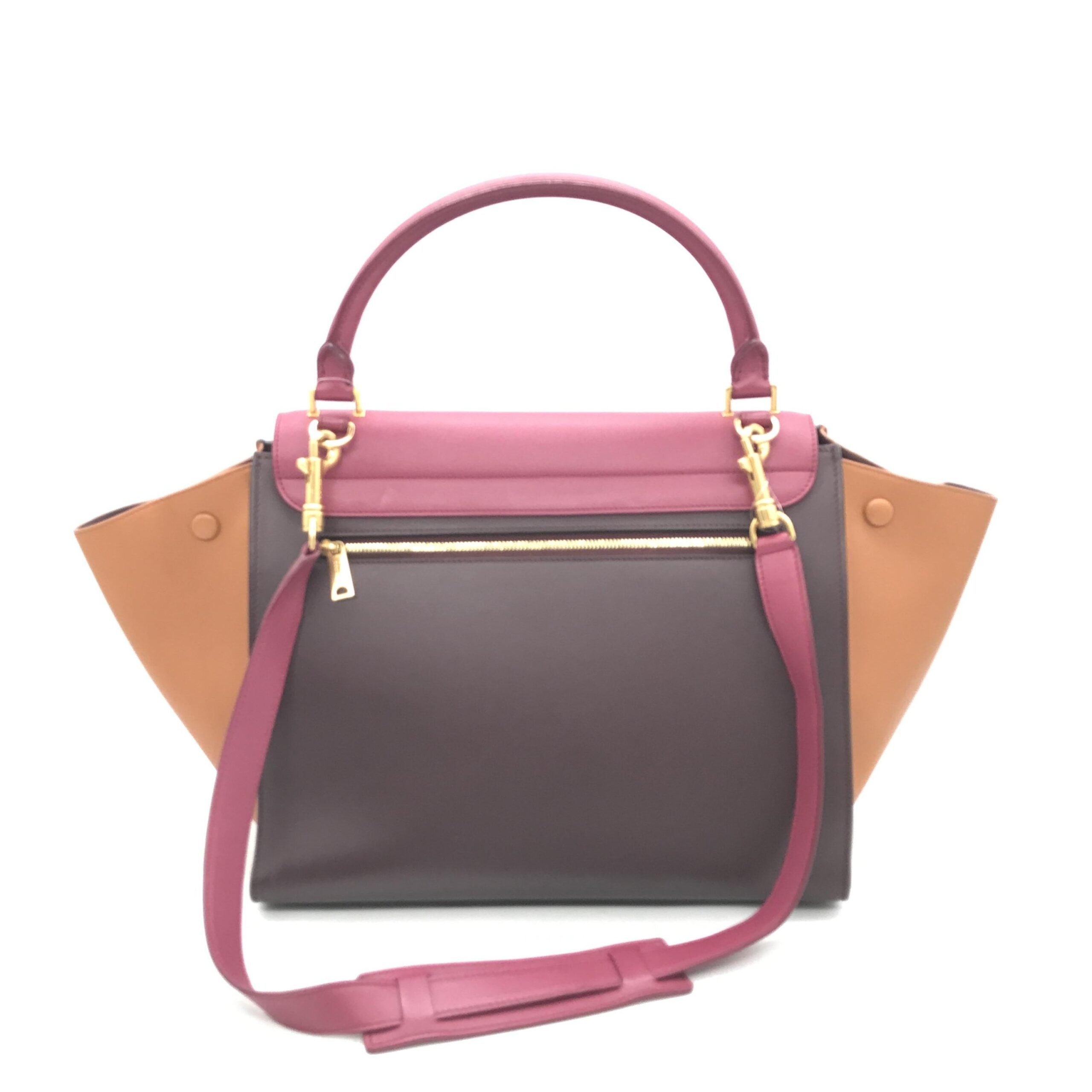 Celine Tricolor Leather Trapeze Handbag