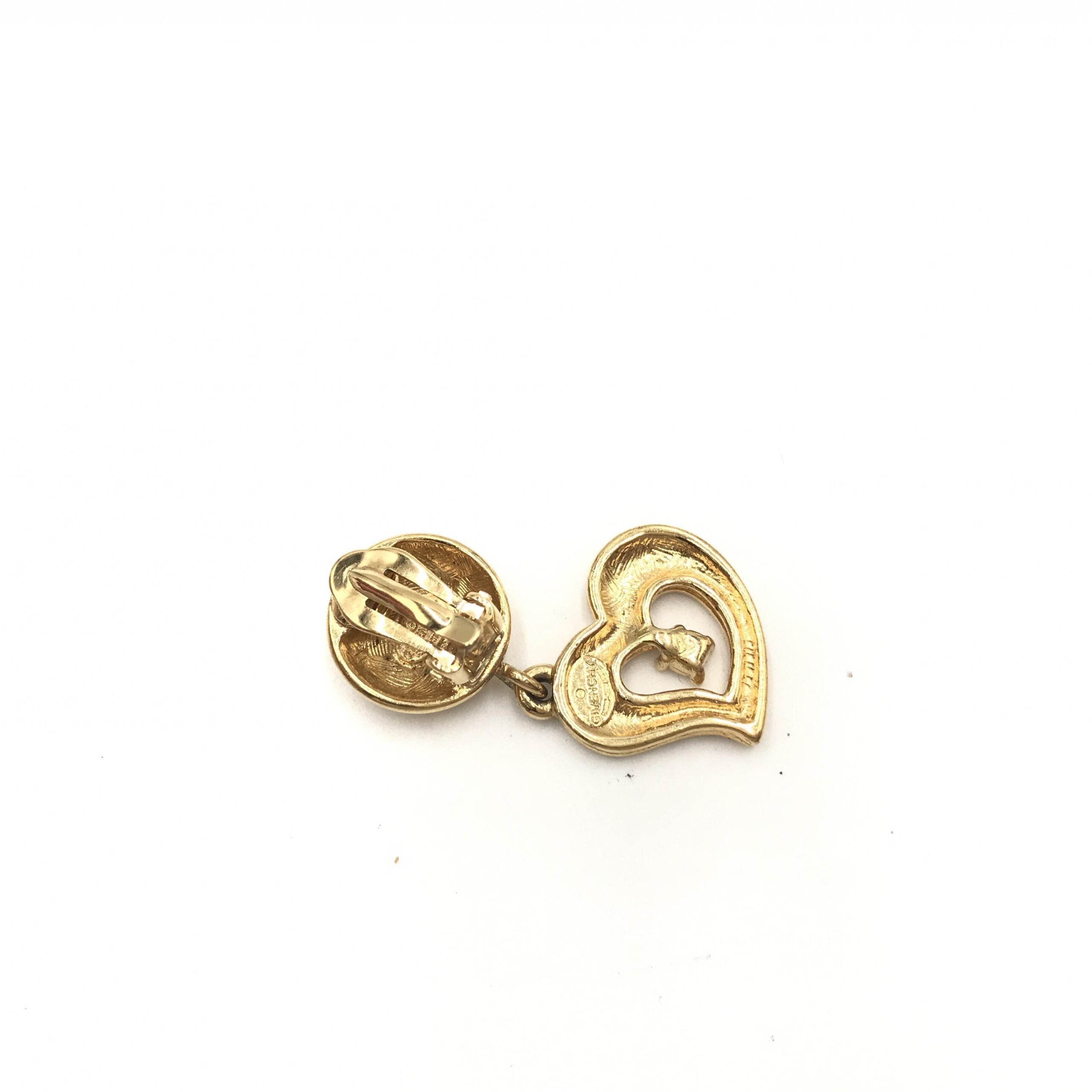Givenchy Vintage Heart-Shaped Drop Earrings