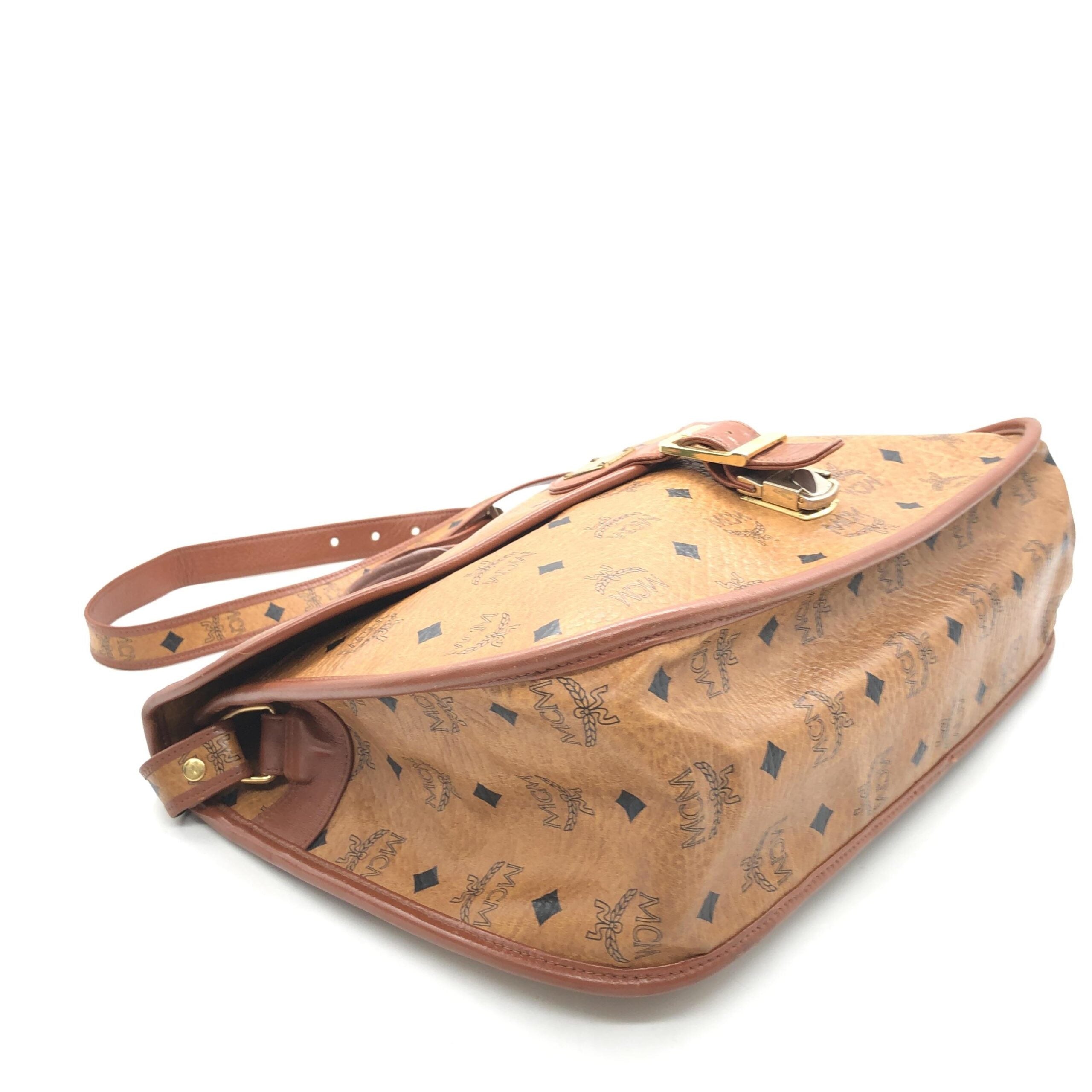 MCM Vesutos Leather Messenger Bag