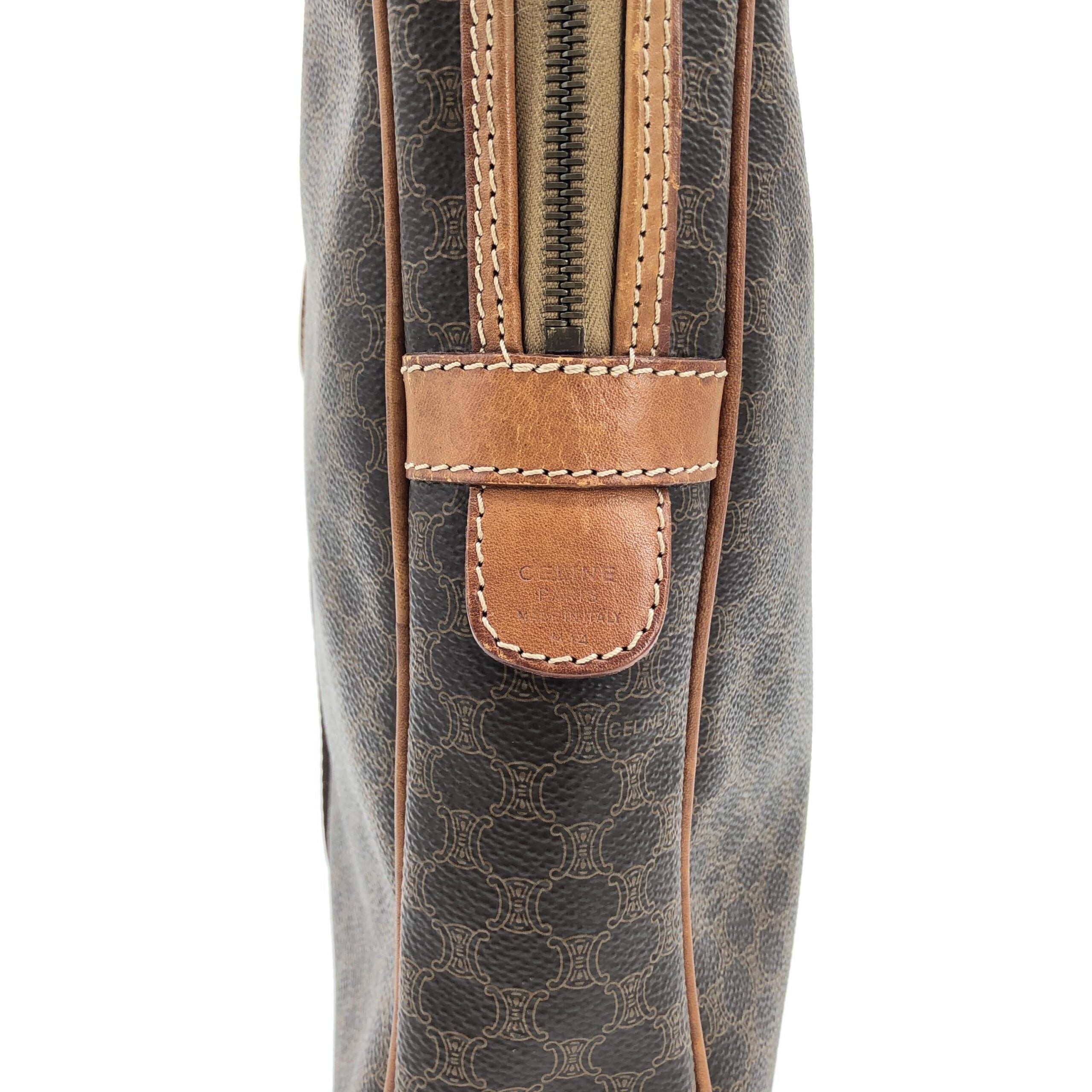 Celine Vintage Macadam Briefcase In Brown