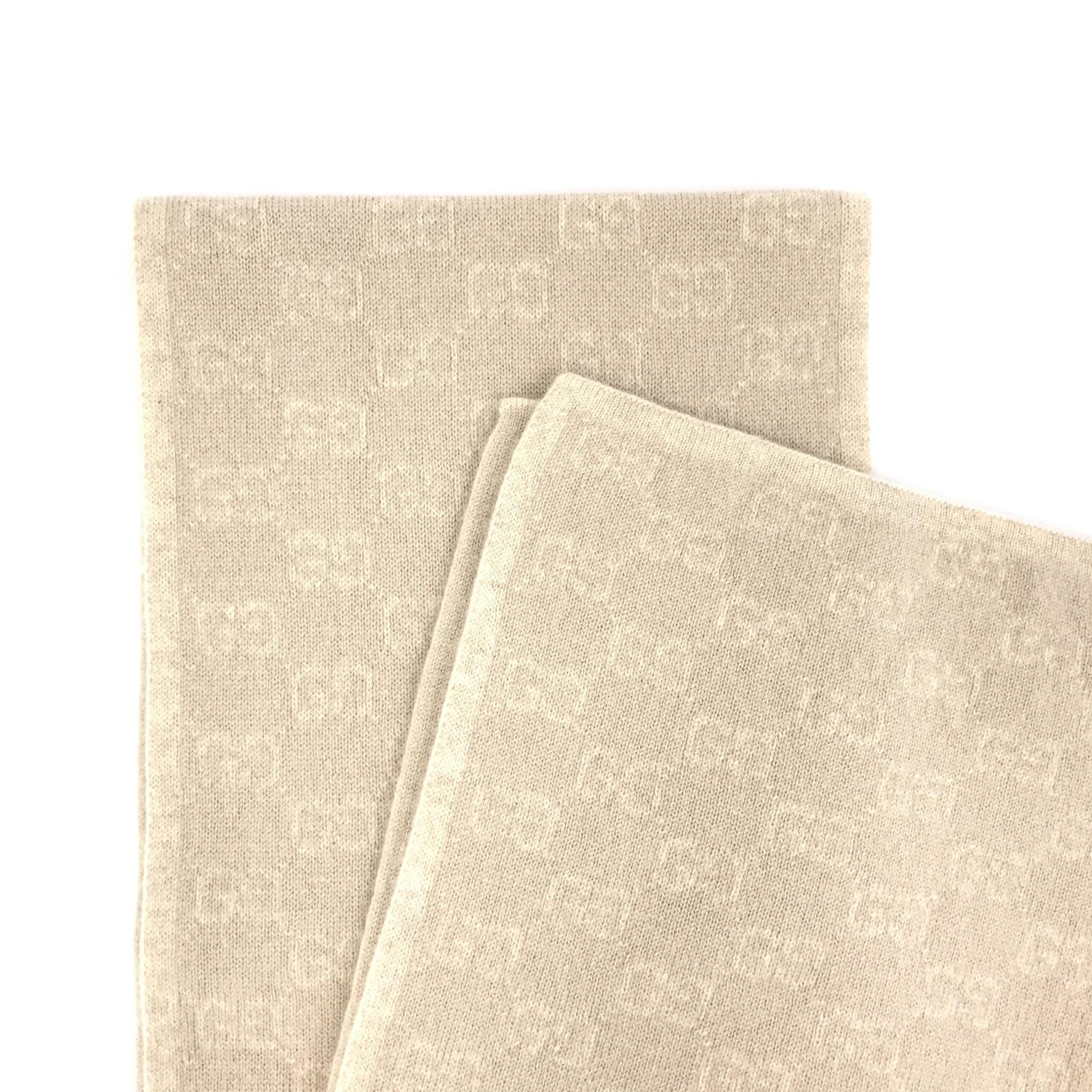 Gucci Wool Scarf With Gg Logo Pattern