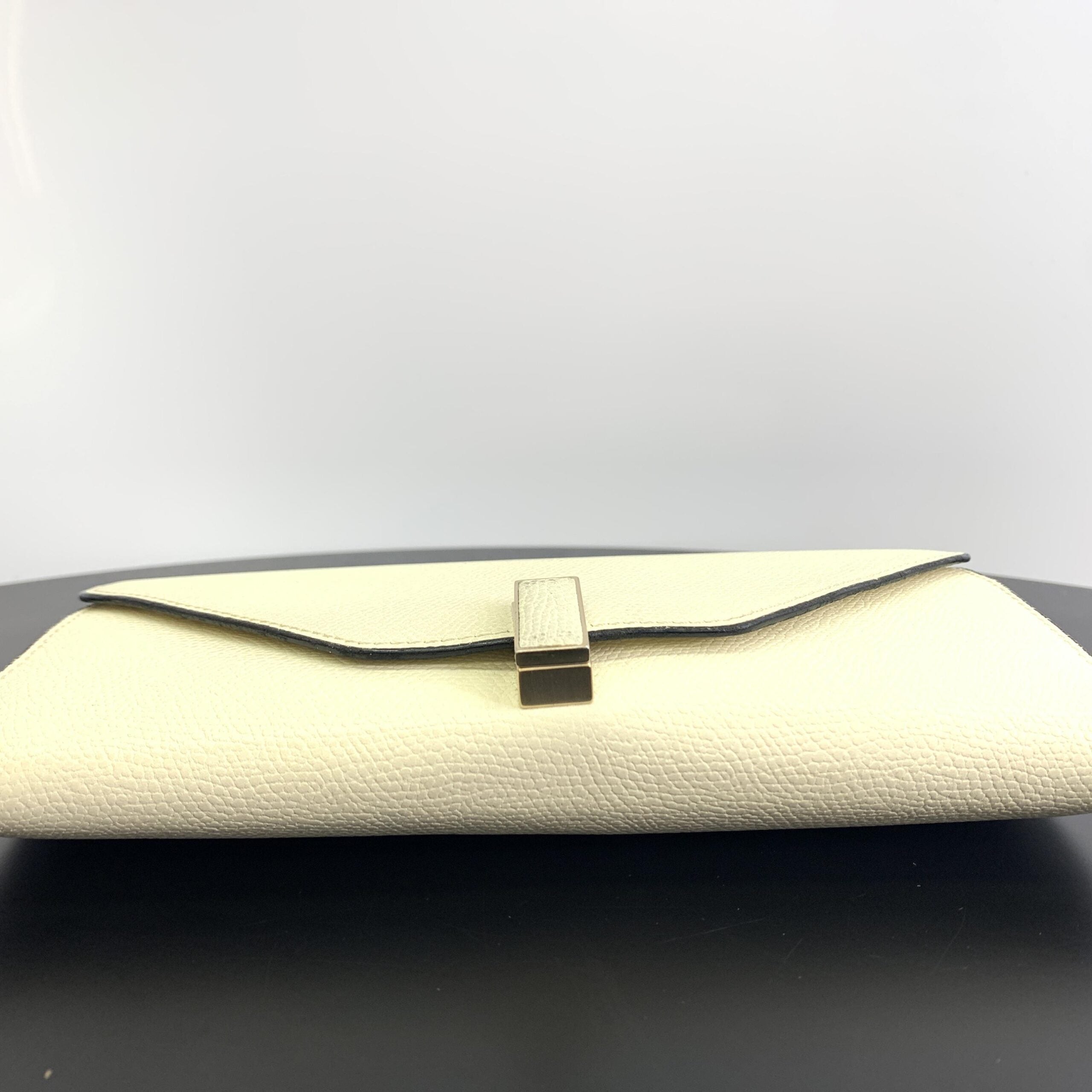 Valextra White Leather Clutch Wallet