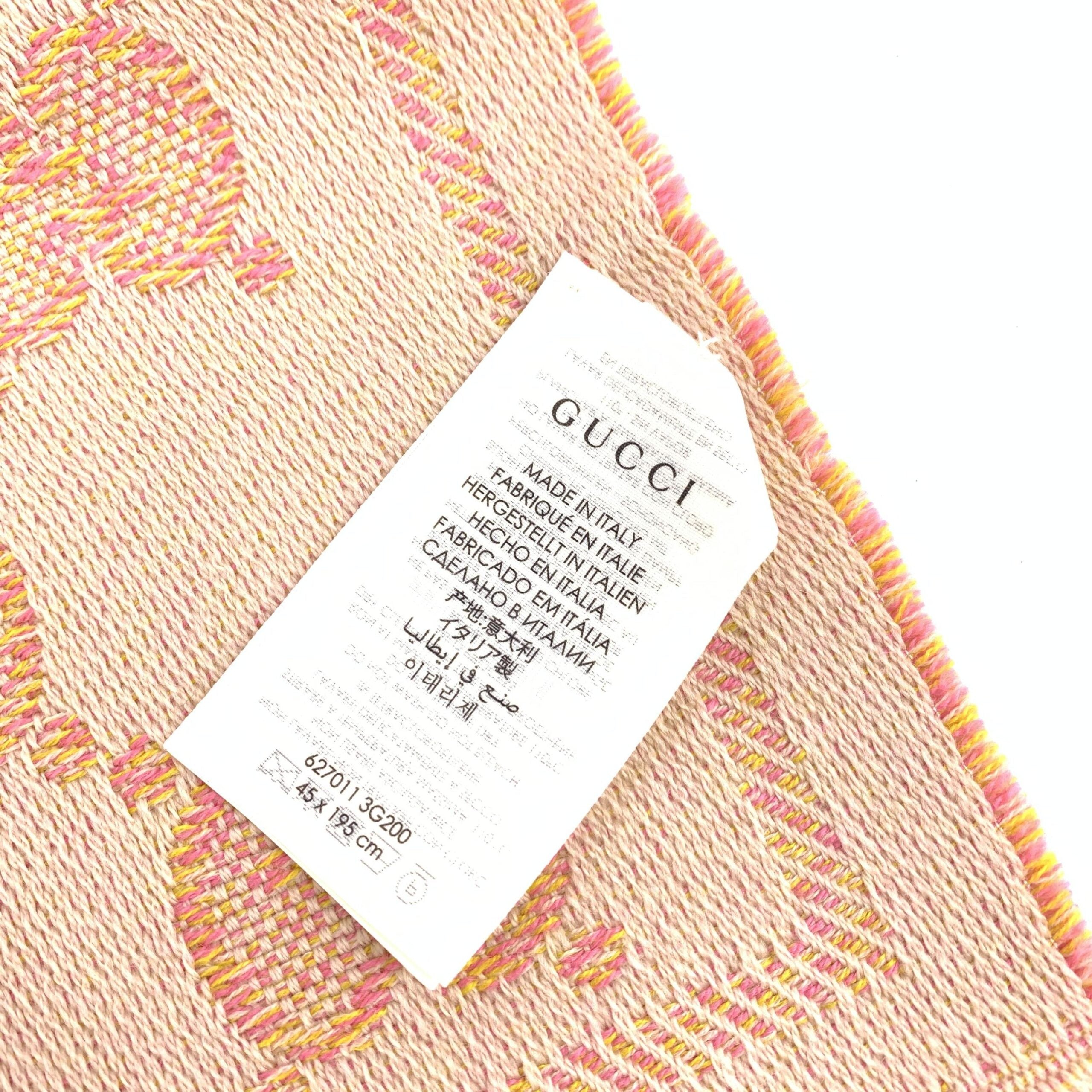 Gucci Wool GG Logo Scarf In Pink