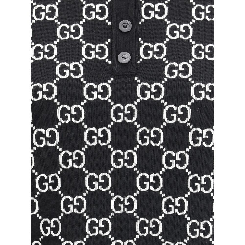 Gucci Black Wool Pattern Shirt – Artisanal Luxury Elegance
