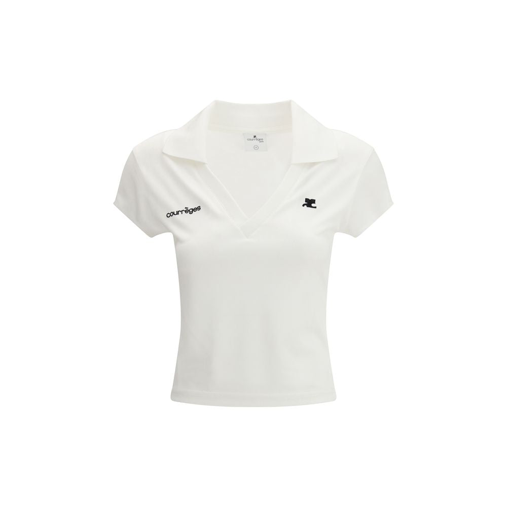 Courrèges White Cotton Polo Shirt - Timeless Luxury for All