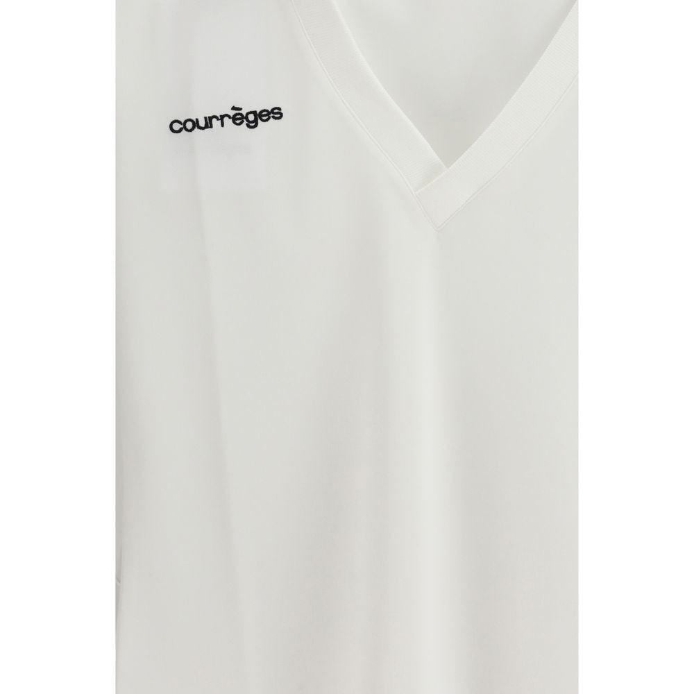 Courrèges White Cotton Polo Shirt - Timeless Elegance in SS26