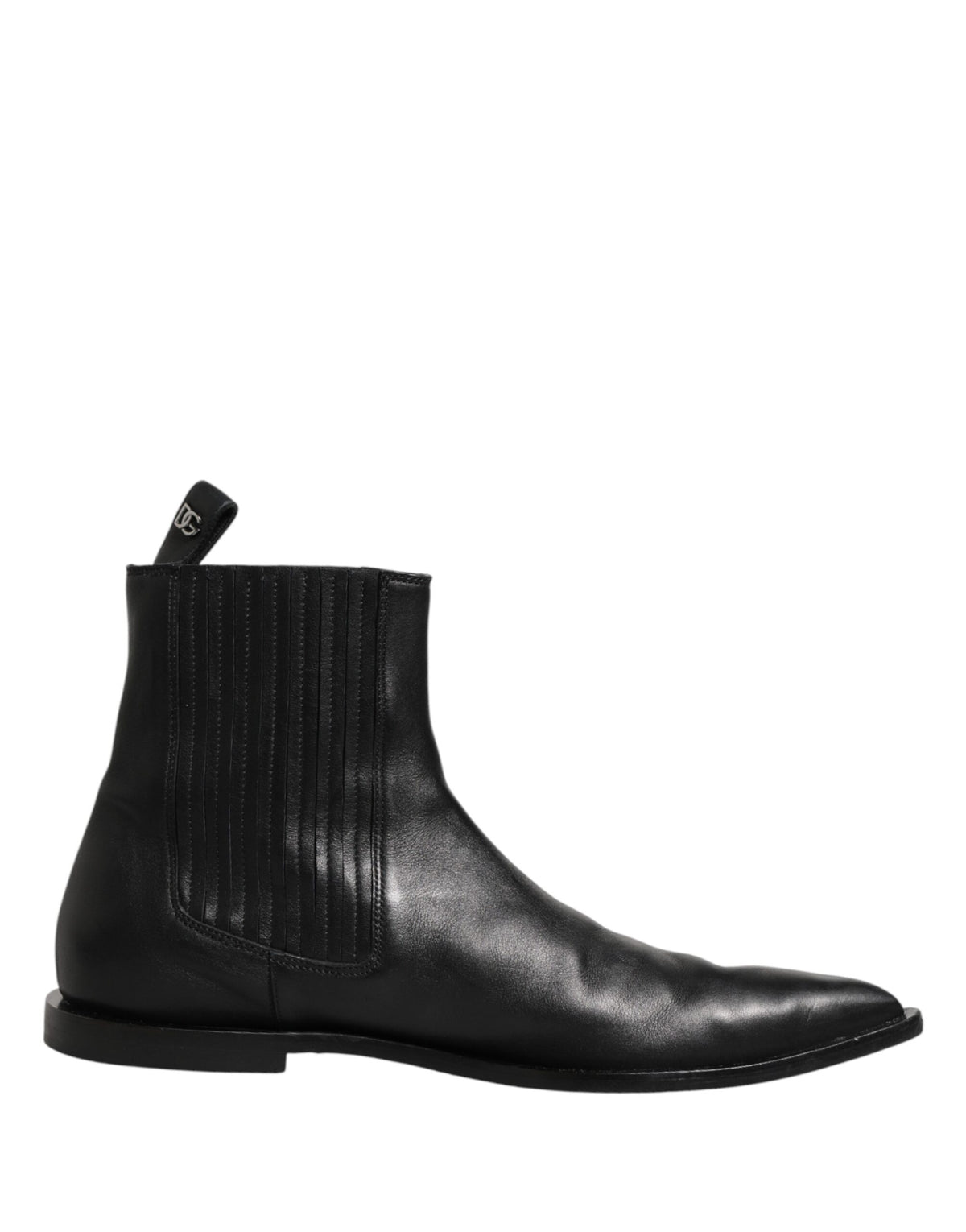 Experience the allure of Dolce & Gabbana Black Chelsea Men Short Ankle Boots, crafted from premium leather, embodying timeless elegance and superior Italian craftsmanship for the discerning individual.