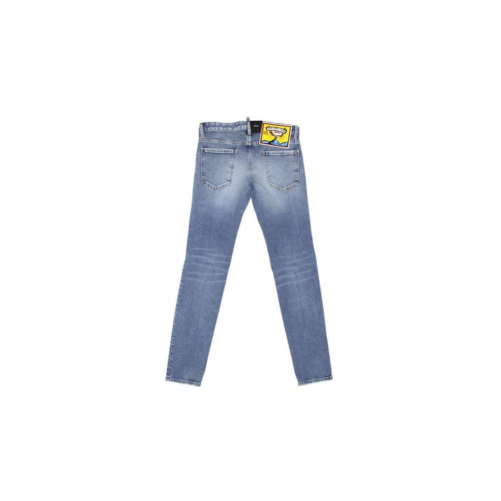 Dsquared² Blue Cotton Straight-Leg Jeans – Designer Denim Luxe