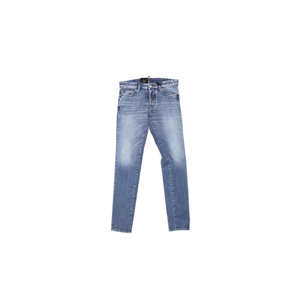 Dsquared² Blue Cotton Straight-Leg Jeans – Designer Denim Luxe