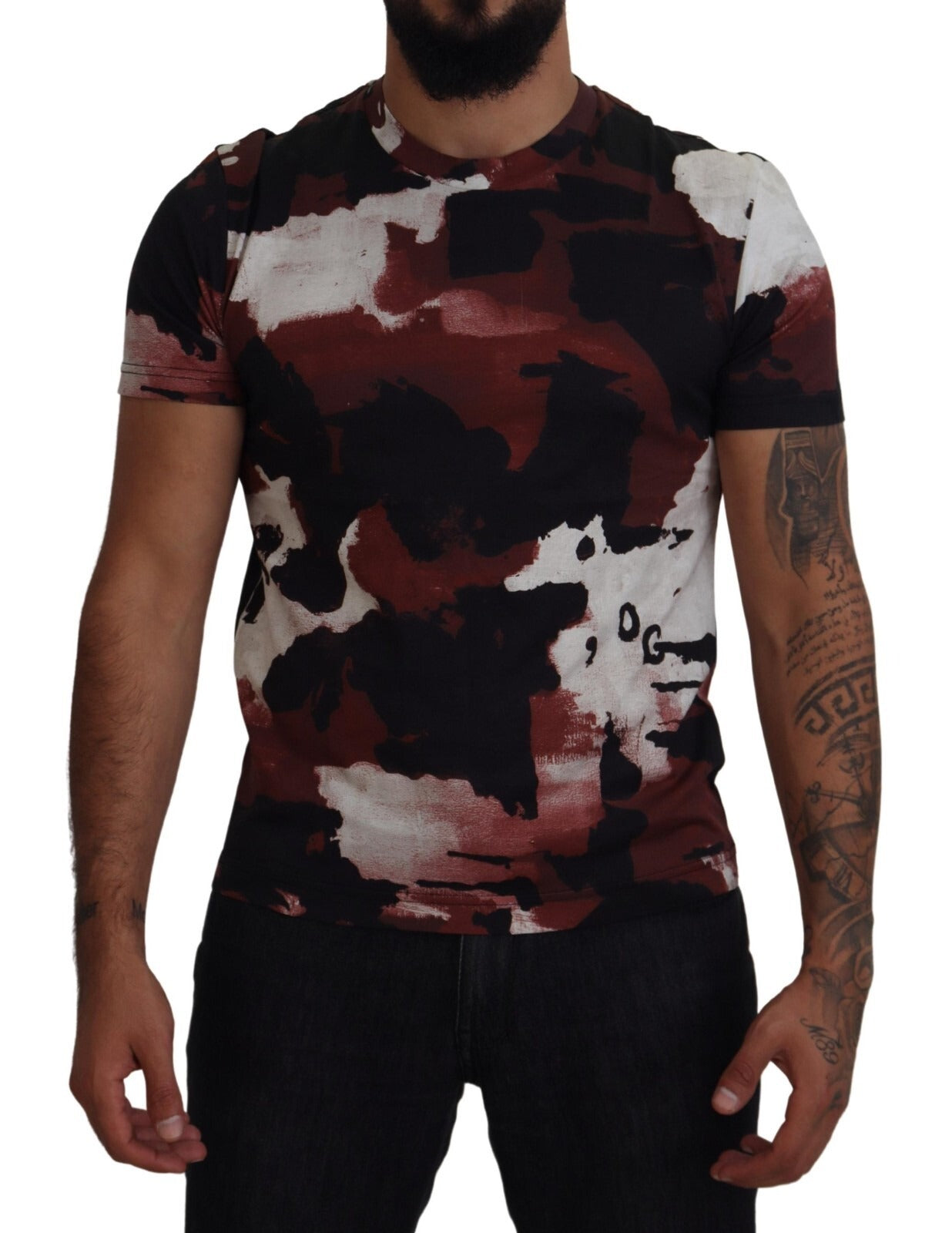 Elevate your wardrobe with the Dolce & Gabbana Multicolor Tie Dye Cotton Crew Neck T-shirt, an exquisite blend of Italian craftsmanship and playful sophistication.