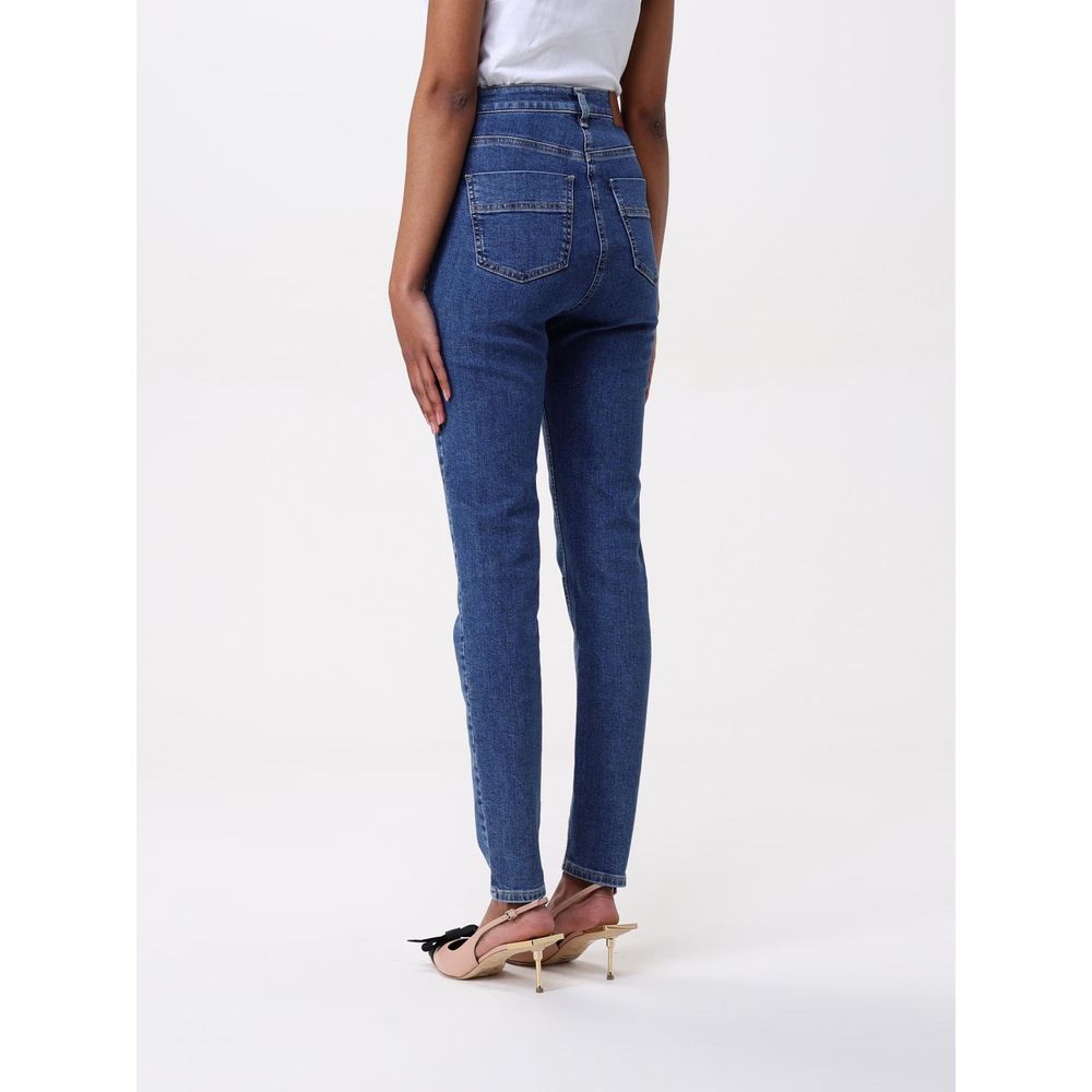Elisabetta Franchi High-Waisted Blue Denim Jeans - Luxury Chic