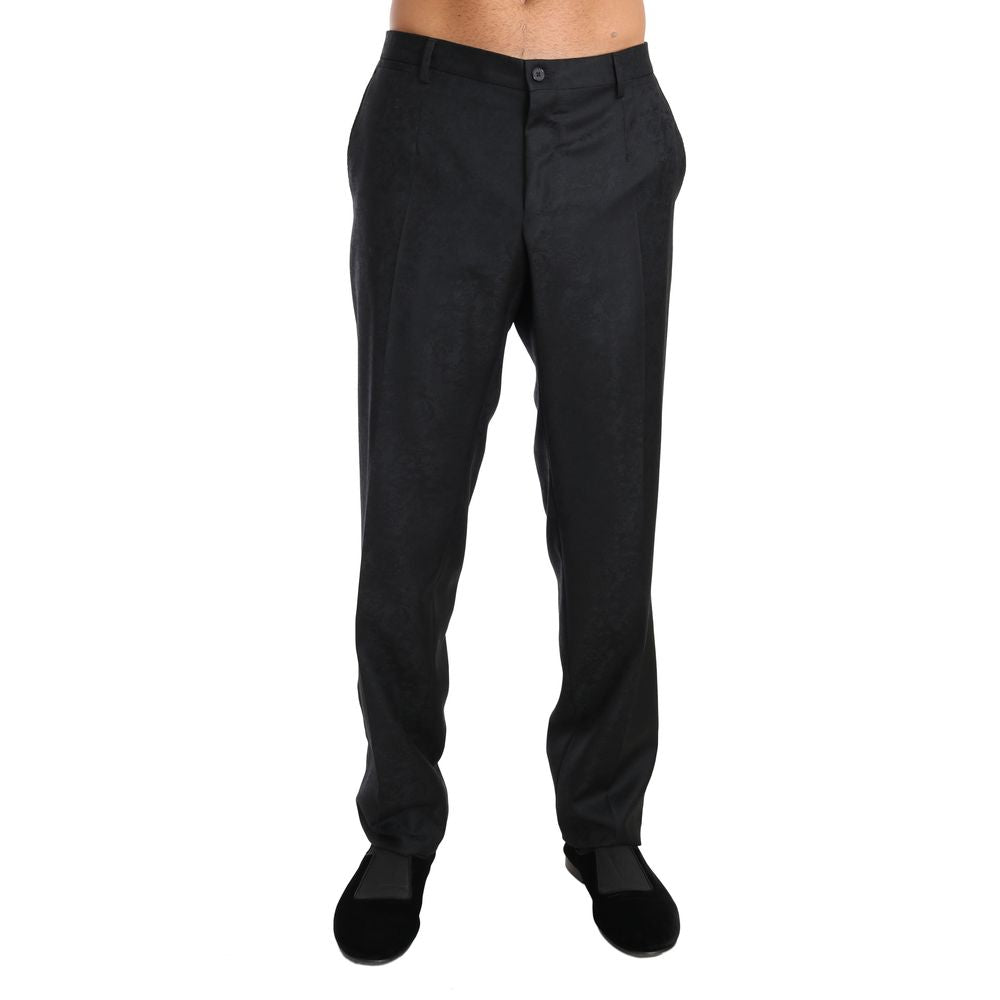 Dolce & Gabbana Gray Cotton Dress Pants - Timeless Luxury Elegance
