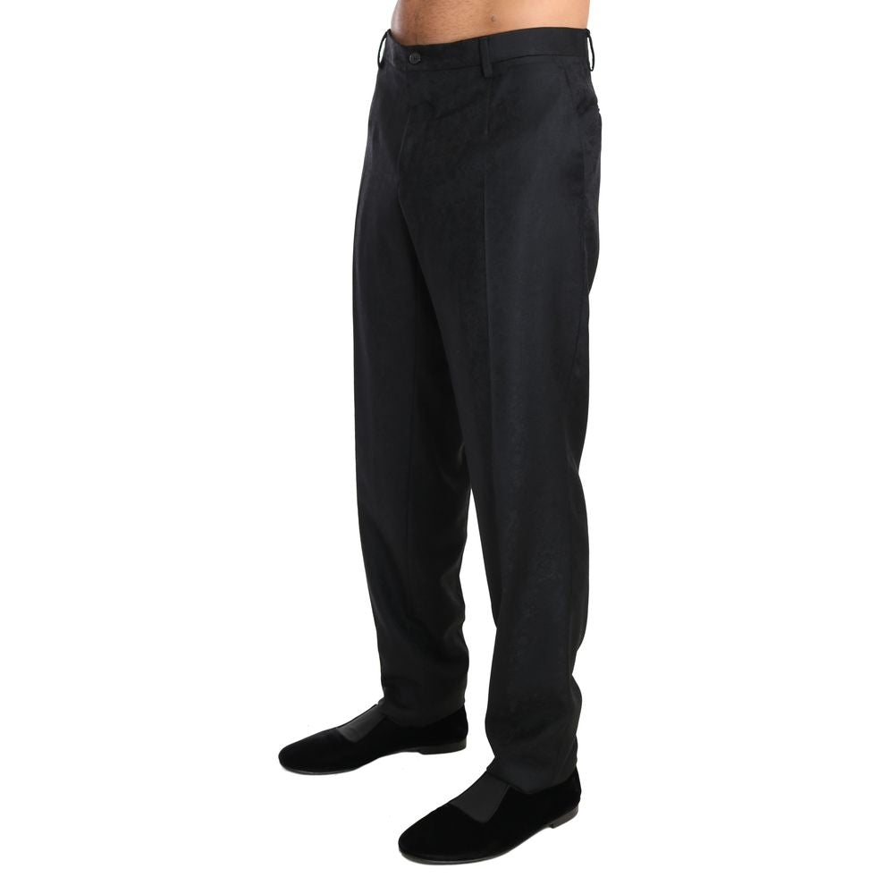 Dolce & Gabbana Gray Cotton Dress Pants - Timeless Luxury Elegance