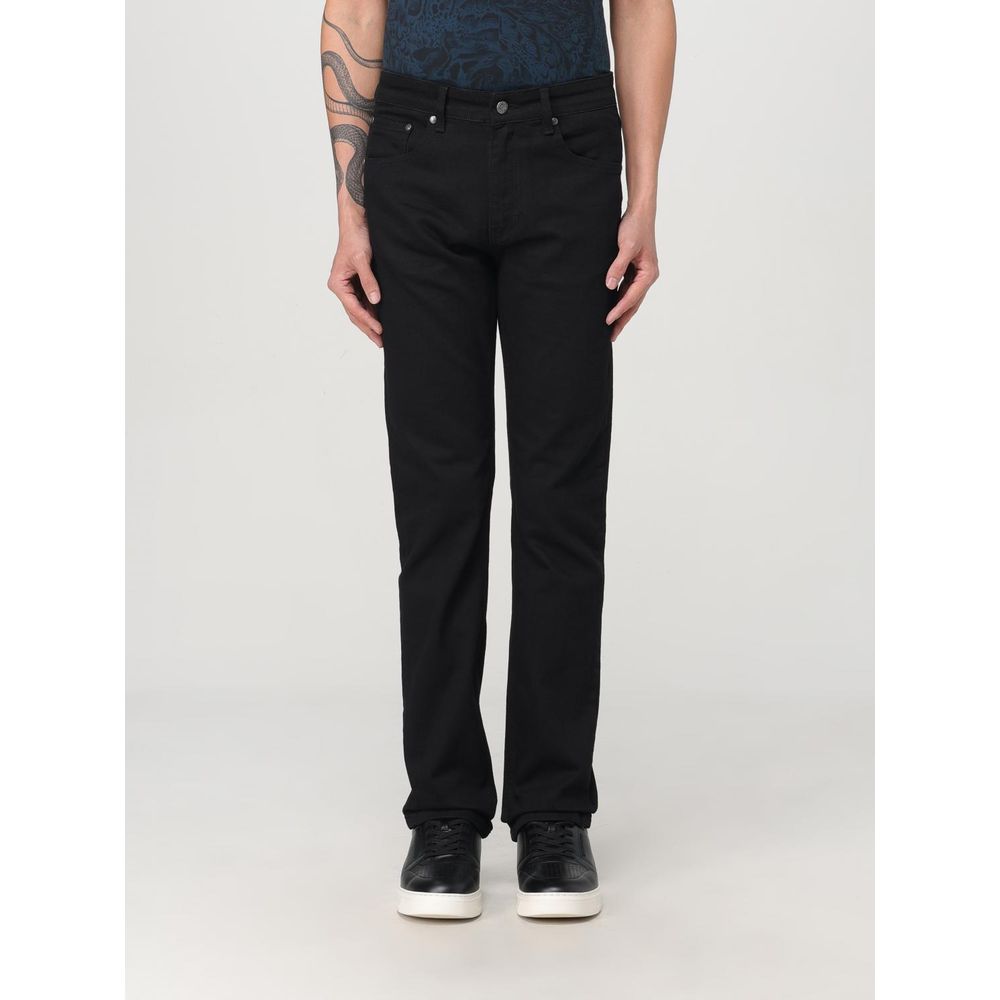 Just Cavalli Black Cotton Straight-Leg Jeans - Timeless Luxury