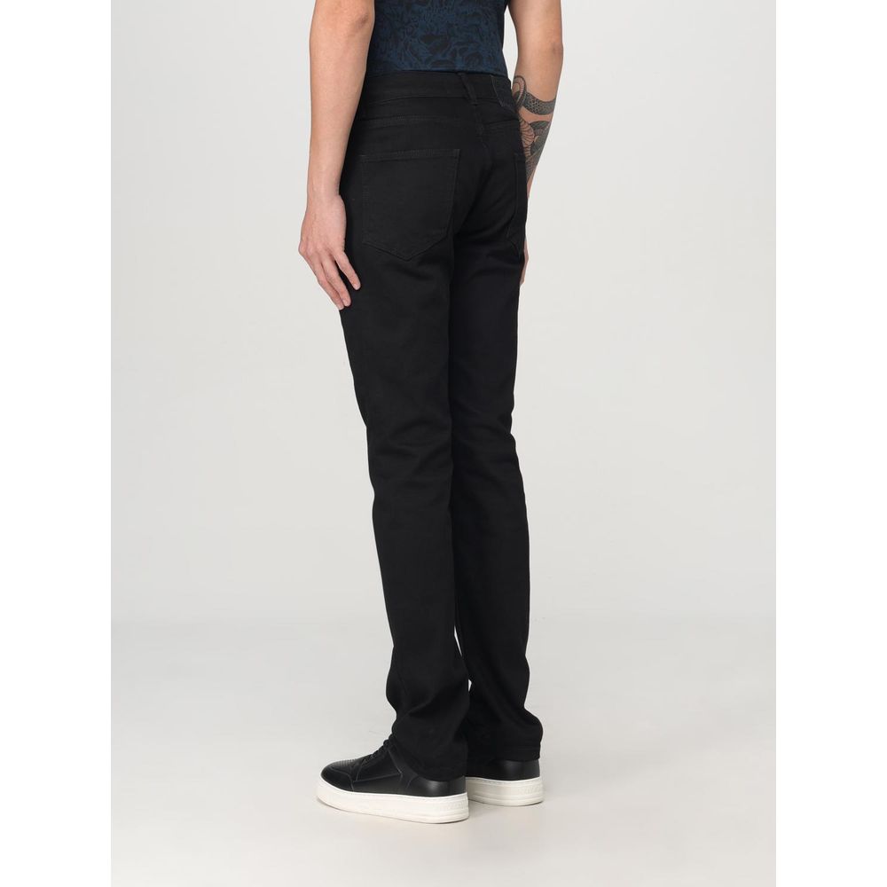 Just Cavalli Black Cotton Straight-Leg Jeans - Timeless Luxury