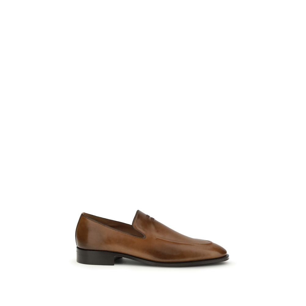 Miu Miu Brown Calf Leather Bos Taurus Loafers - Exquisite Elegance