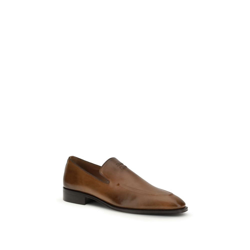 Miu Miu Brown Calf Leather Bos Taurus Loafers - Exquisite Elegance
