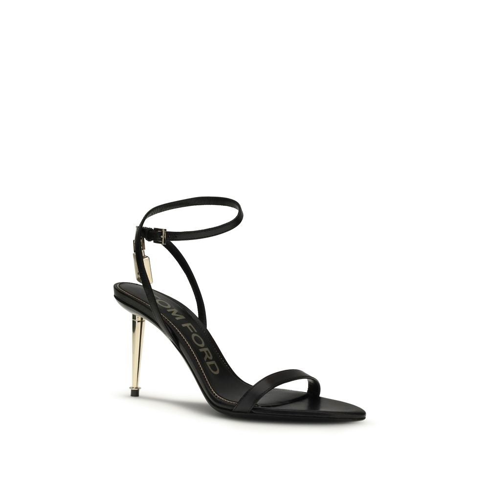 Tom Ford Black Goatskin Stiletto Heel Sandals - Timeless Elegance