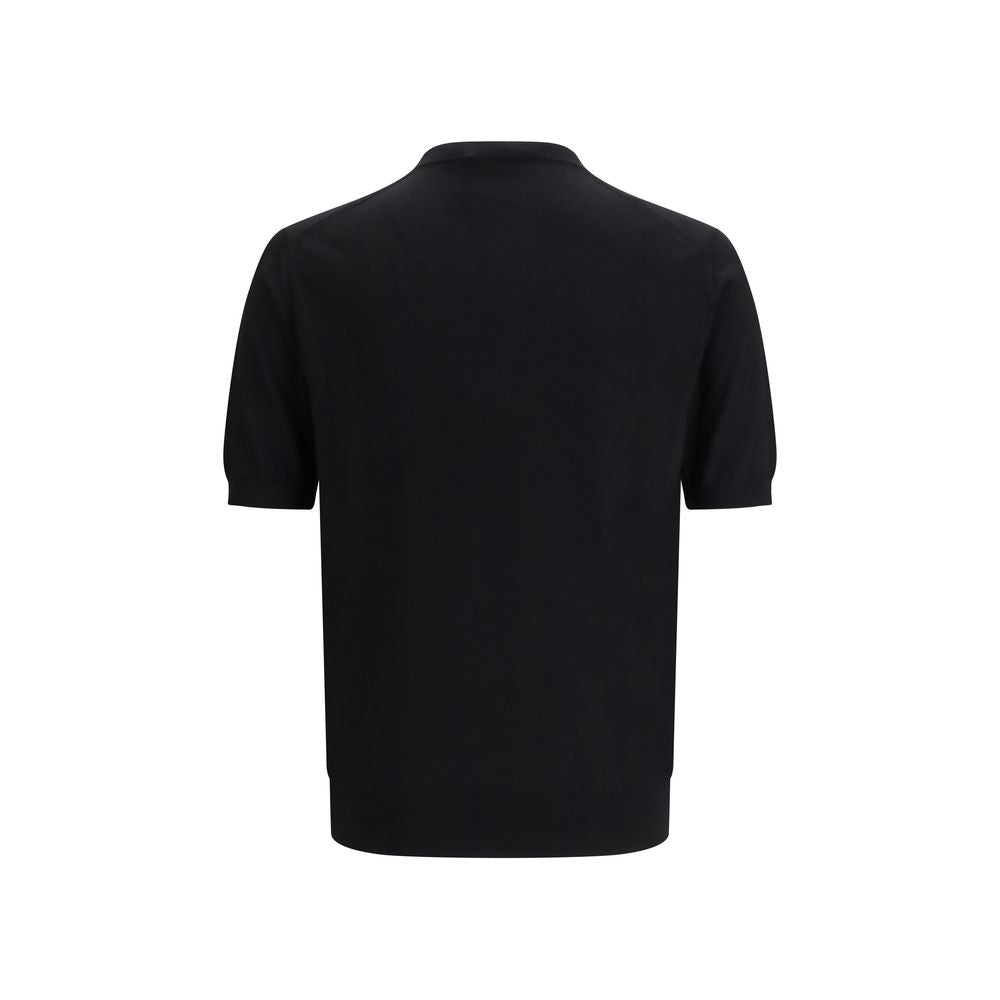Indulge in the exquisite Prada Black Fleece Wool T-Shirt from the SS26 collection, crafted from 100% fleece wool for unparalleled comfort and timeless elegance.
