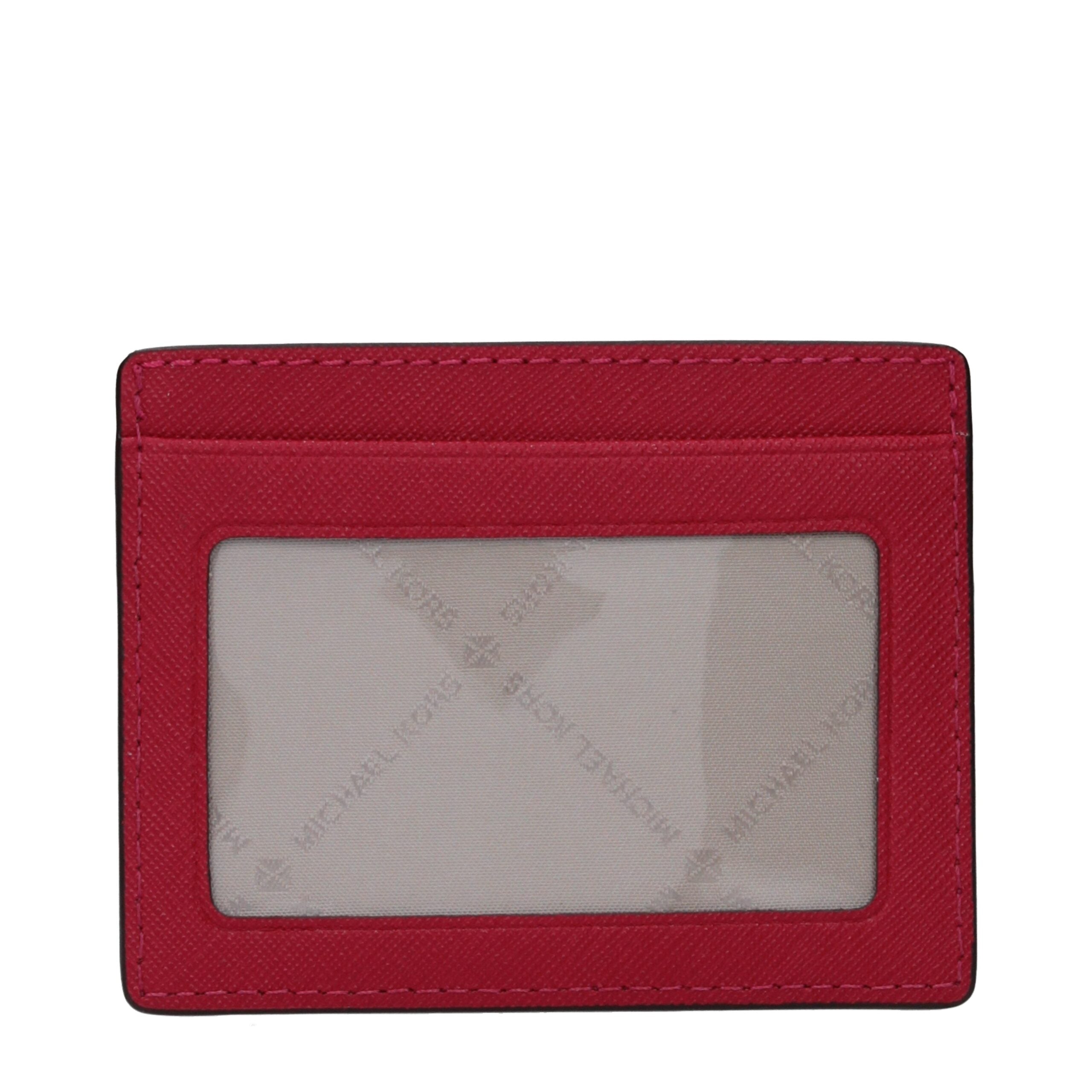 Indulge in the exquisite Michael Kors Red Leather Cardholder, a luxurious accessory crafted from premium leather, embodying timeless elegance and sophistication.