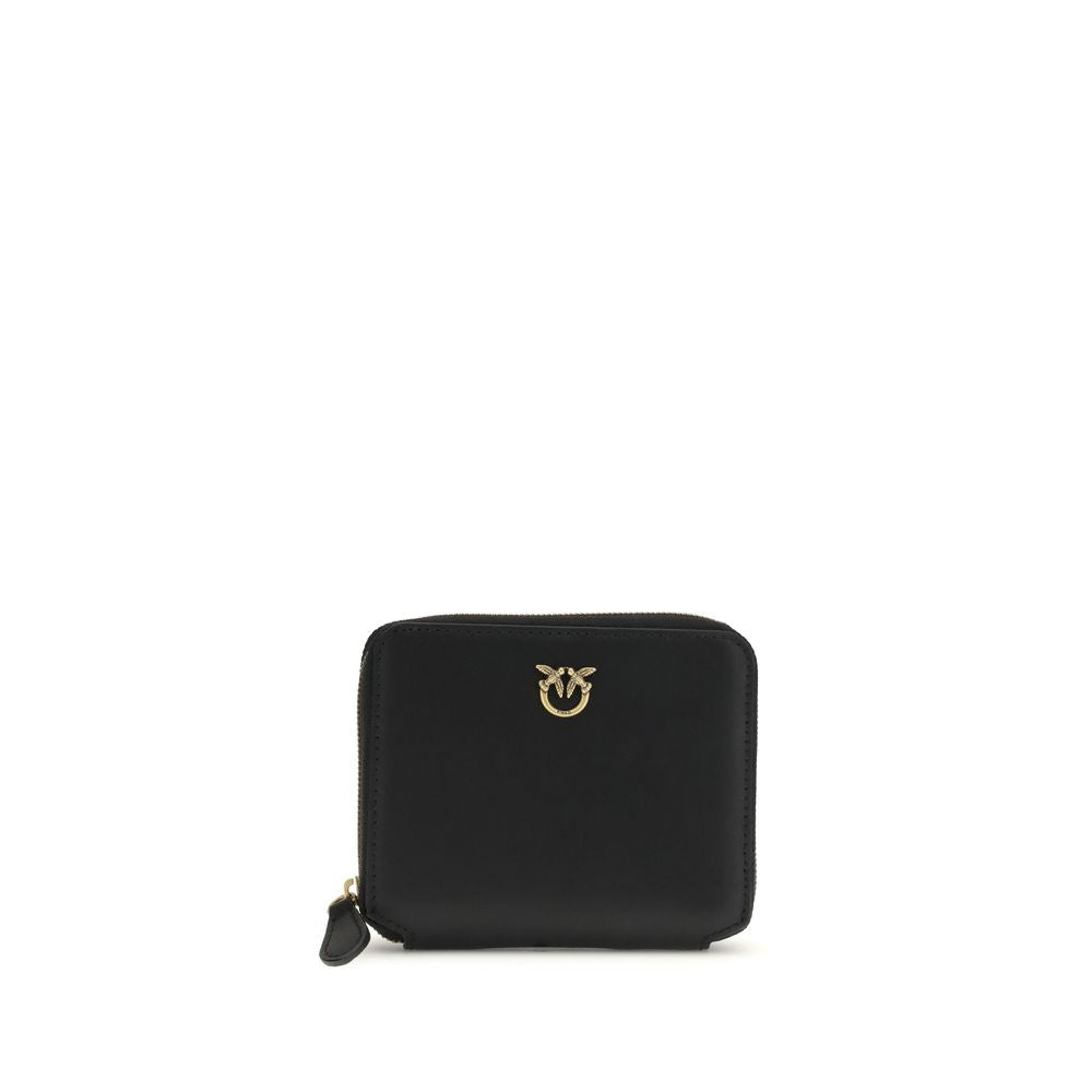 Indulge in the PINKO Black Calf Leather Bos Taurus Wallet, a masterpiece of luxury craftsmanship, perfect for those who appreciate timeless elegance and refined sophistication.