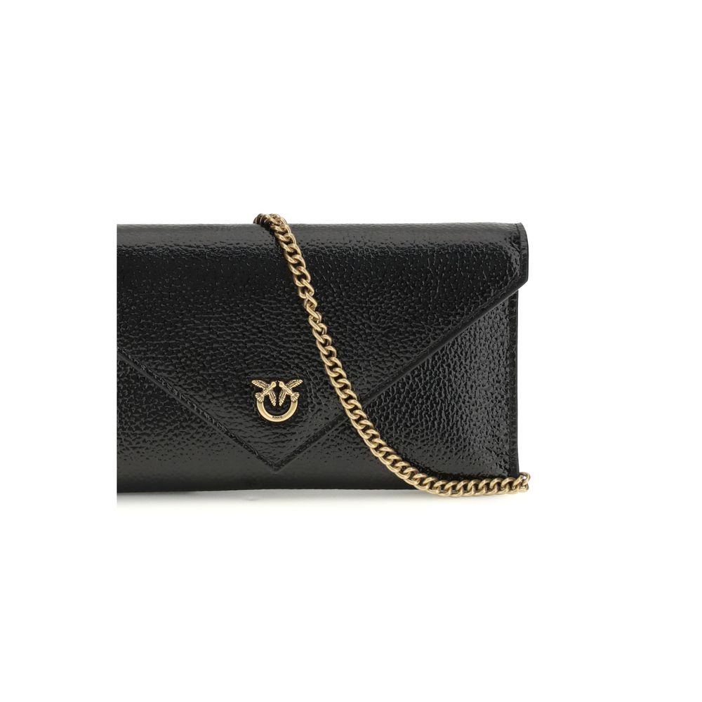 PINKO Black Calf Leather Bos Taurus Handbag
