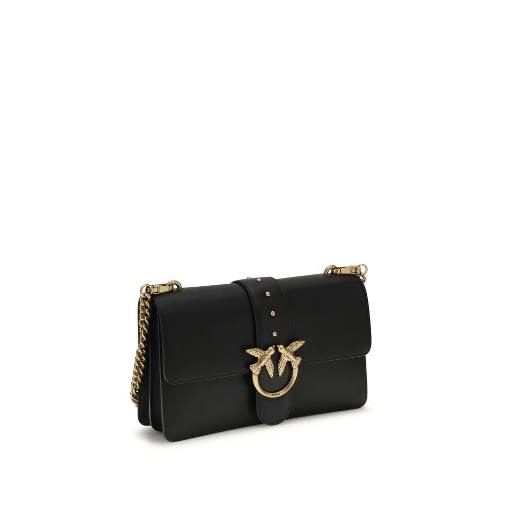 Elevate your style with the PINKO Black Calf Leather Bos Taurus Shoulder Bag, a masterpiece of exquisite craftsmanship and luxurious design, perfect for any occasion.