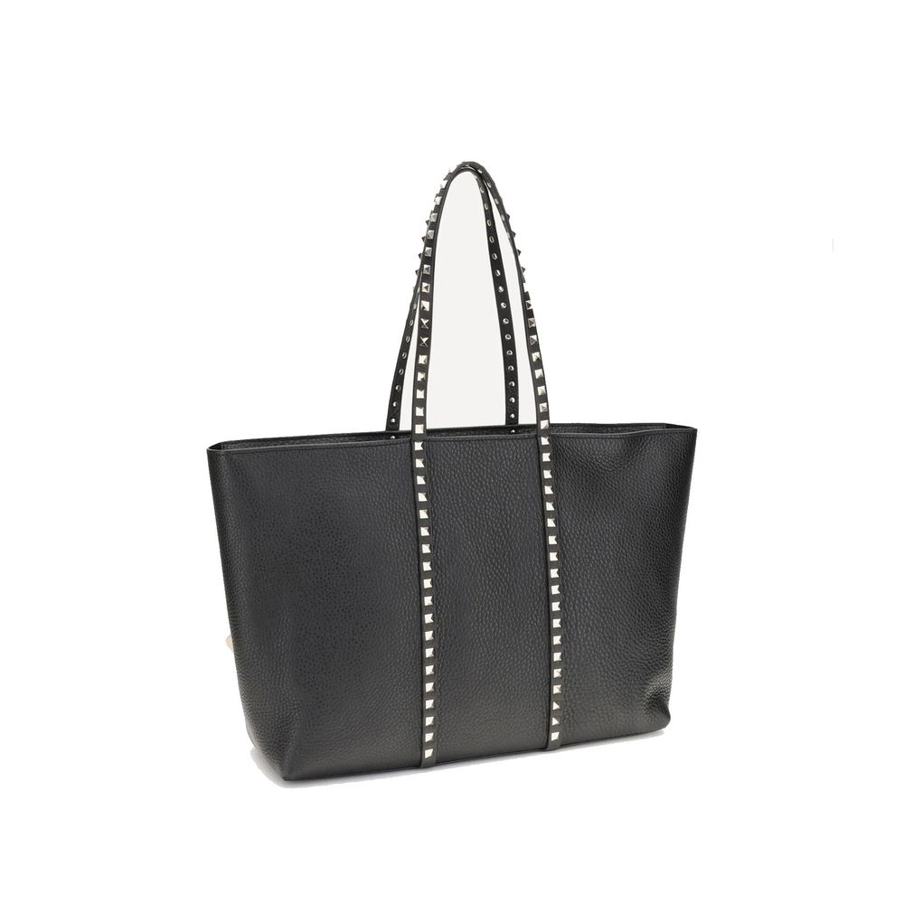 Valentino Garavani Black Calfskin Tote Bag