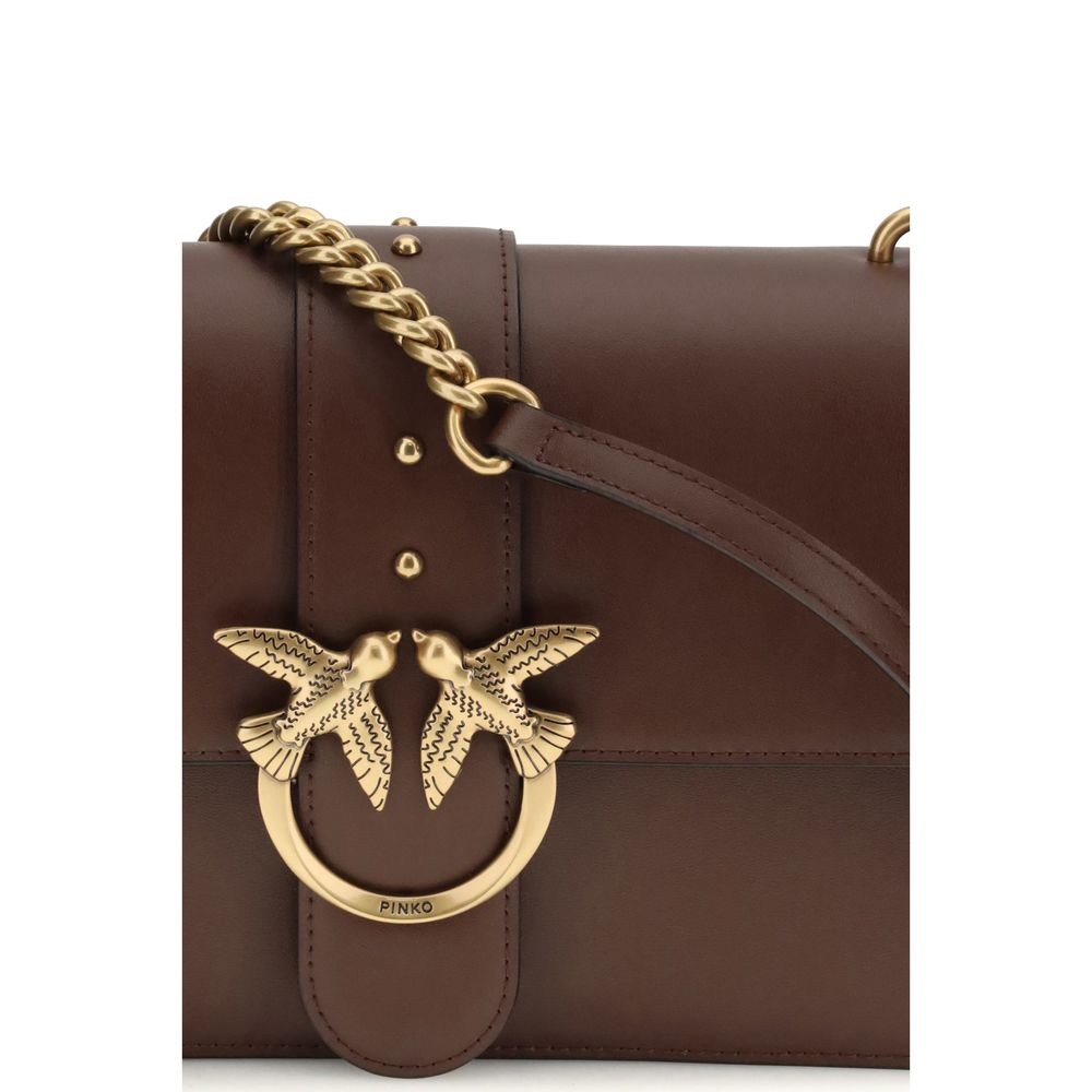 Elevate your style with the PINKO Brown Calf Leather Bos Taurus Shoulder Bag, a masterpiece of indulgent craftsmanship and timeless elegance, perfect for discerning tastes.