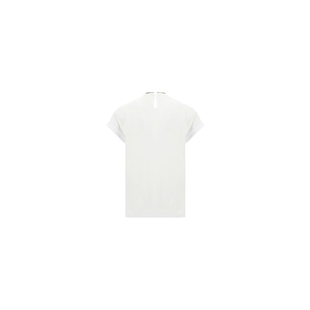 Brunello Cucinelli White Elastane T-Shirt