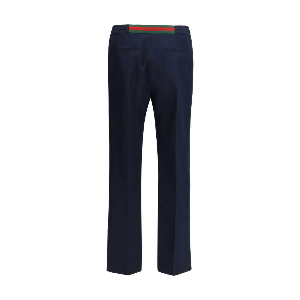 Gucci Blue Polyester Casual Pants – Exquisite Designer Elegance