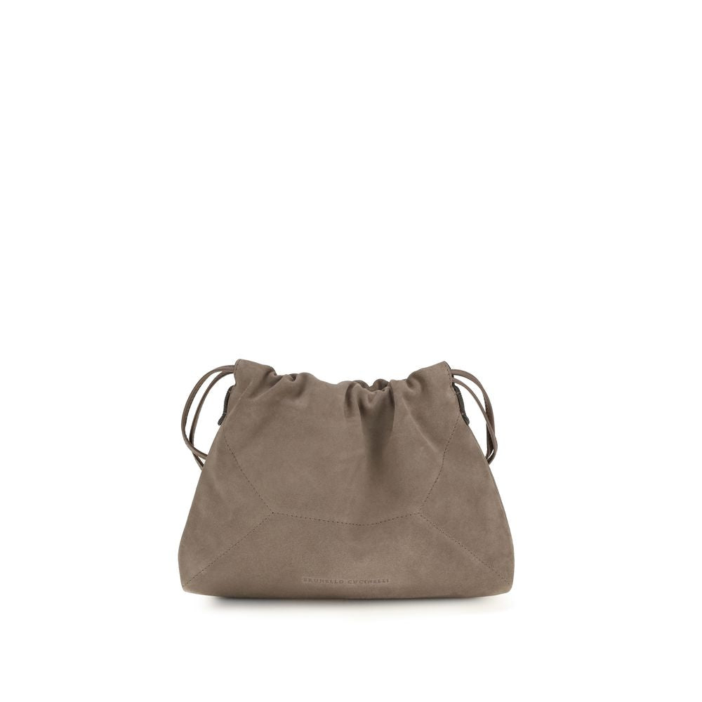 Brunello Cucinelli Beige Calf Leather Bos Taurus Clutch Bag