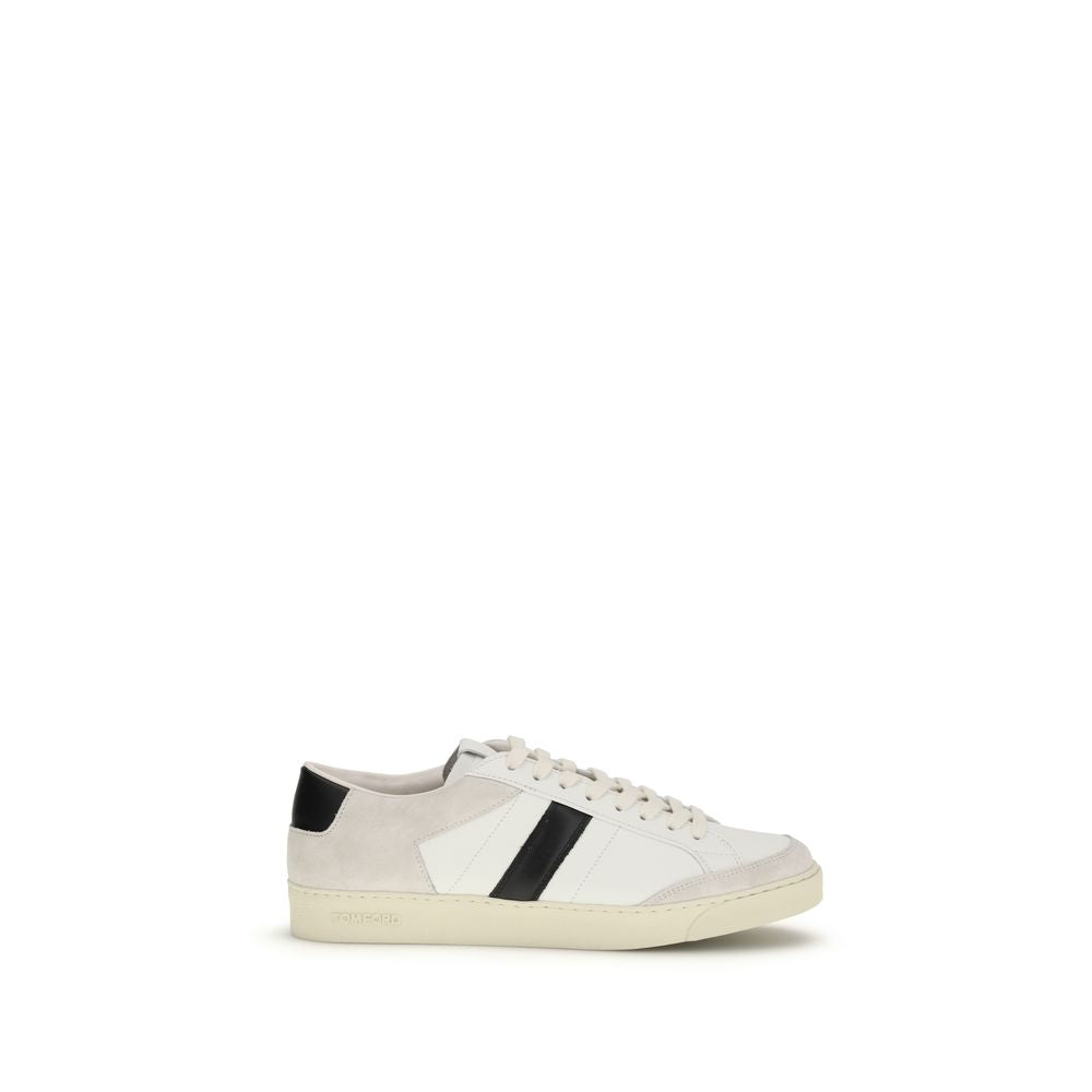 Tom Ford calf leather white sneakers side view