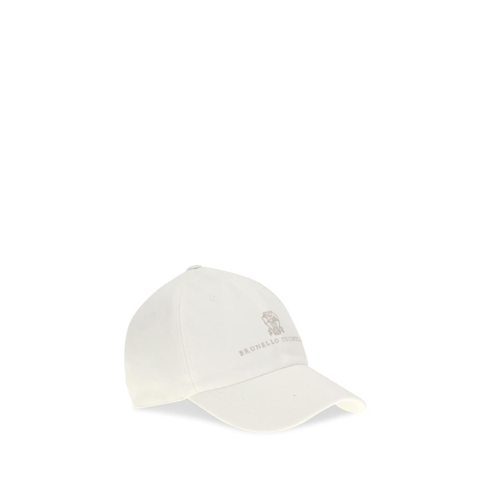 Brunello Cucinelli white cotton cap side detail