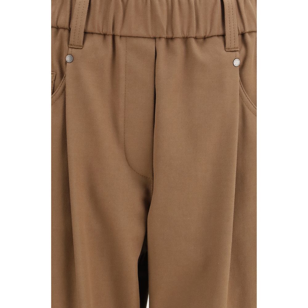 Luxury brown cotton trousers for men