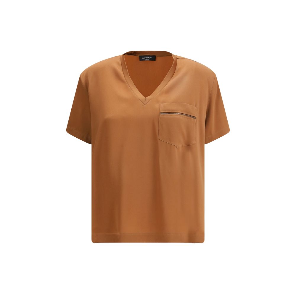 Fabiana Filippi Beige Viscose T-Shirt - Effortless Elegance