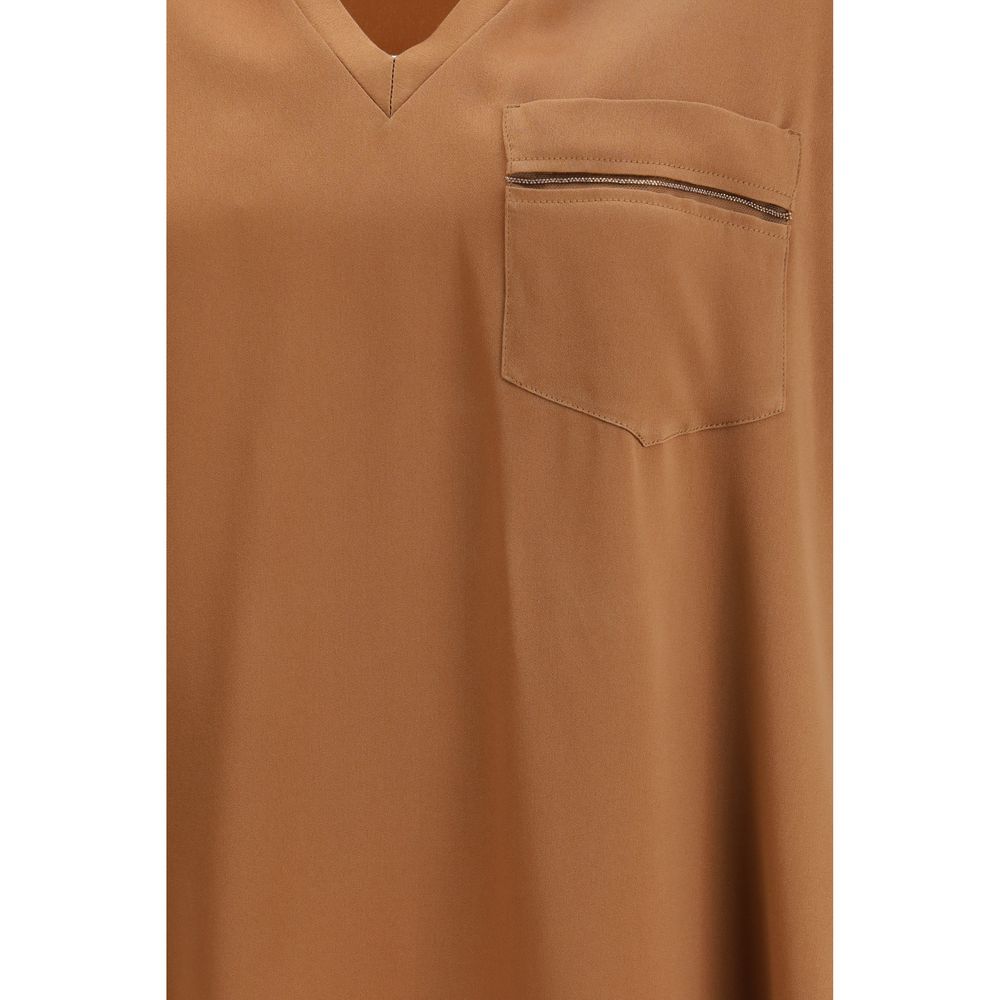 Fabiana Filippi Beige Viscose T-Shirt - Effortless Elegance