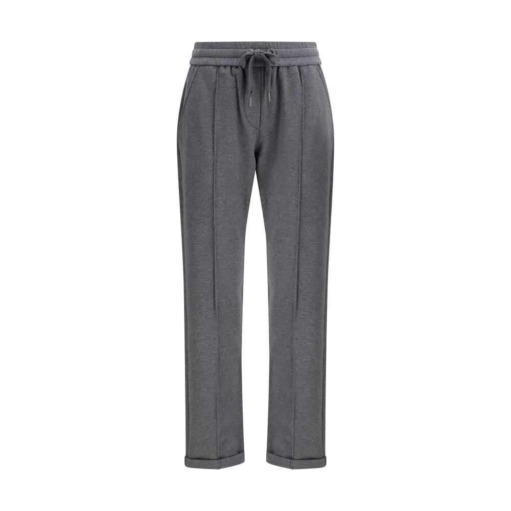 Brunello Cucinelli Gray Cotton Casual Pants, Luxe Designer Elegance
