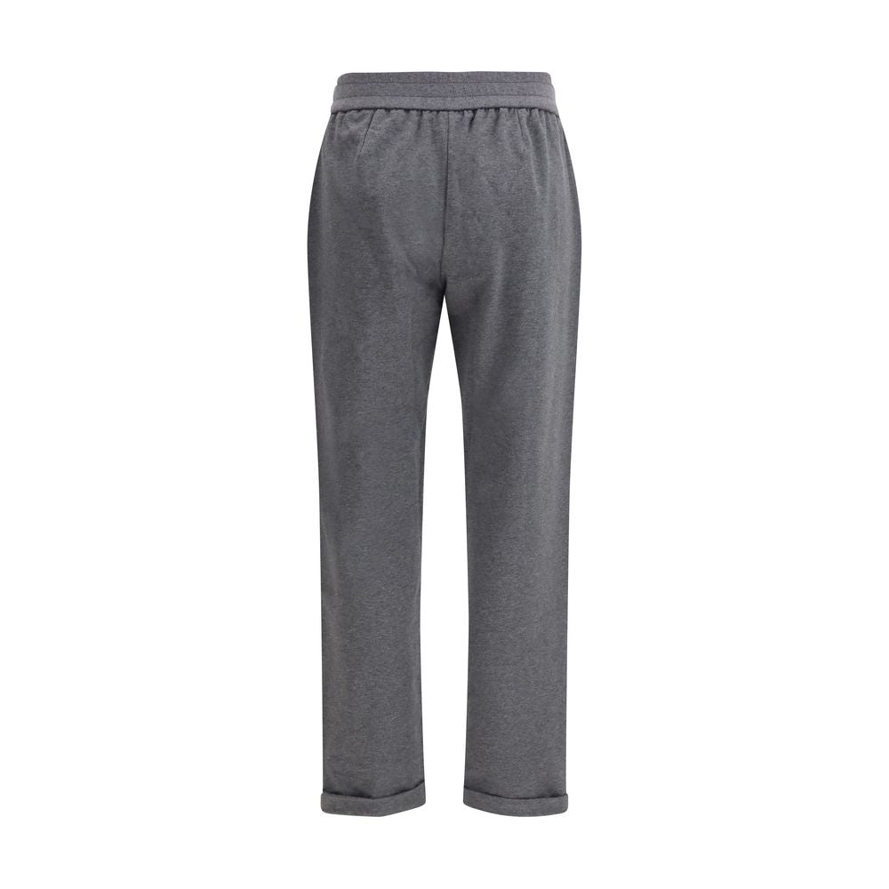 Brunello Cucinelli Gray Cotton Casual Pants, Luxe Designer Elegance