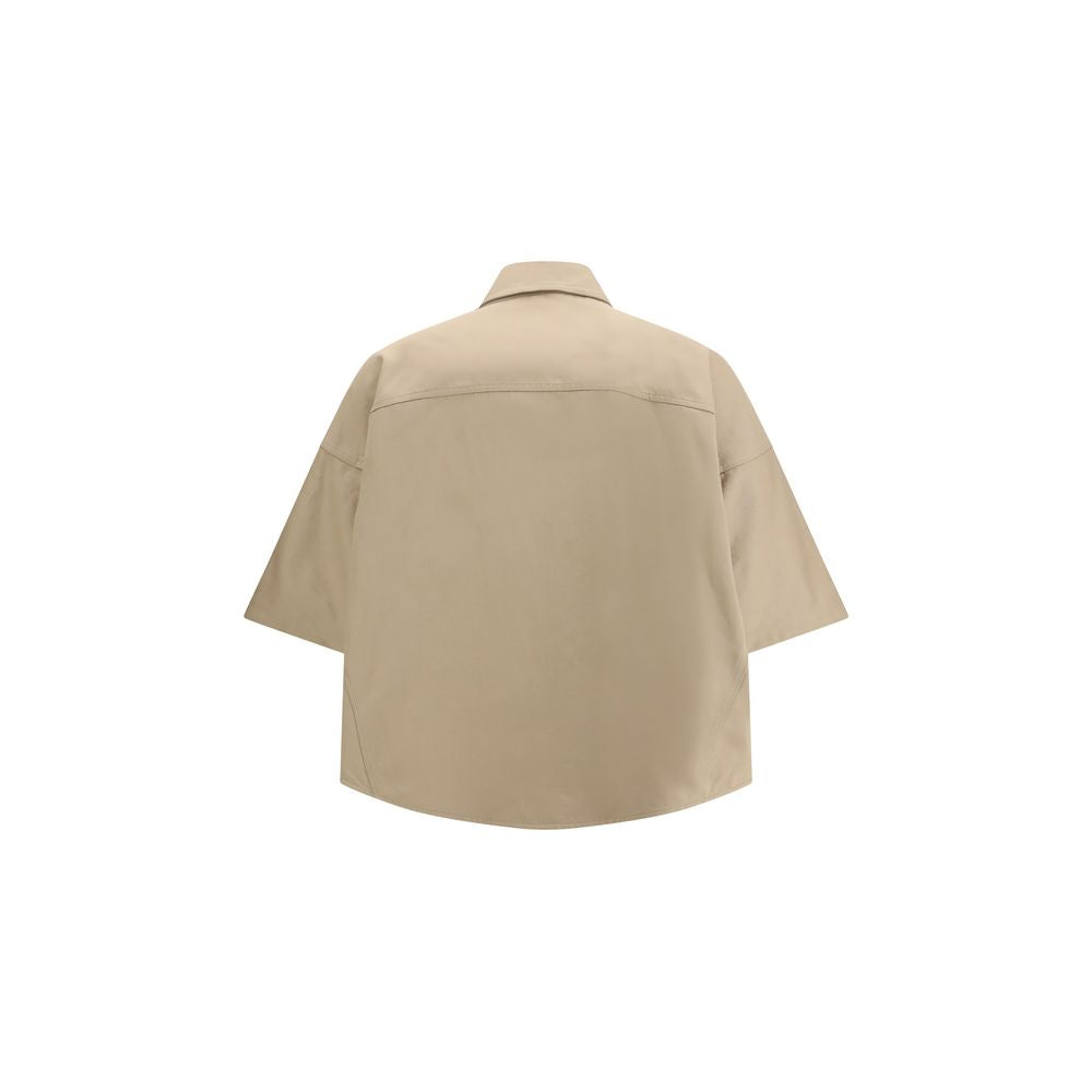 Brunello Cucinelli Beige Cotton Shortsleeve Shirt - Designer Elegance