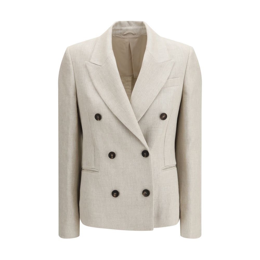 Brunello Cucinelli Beige Linen Blazer - Artisanal Luxury Elegance