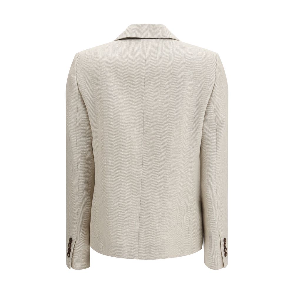 Brunello Cucinelli Beige Linen Blazer - Artisanal Luxury Elegance