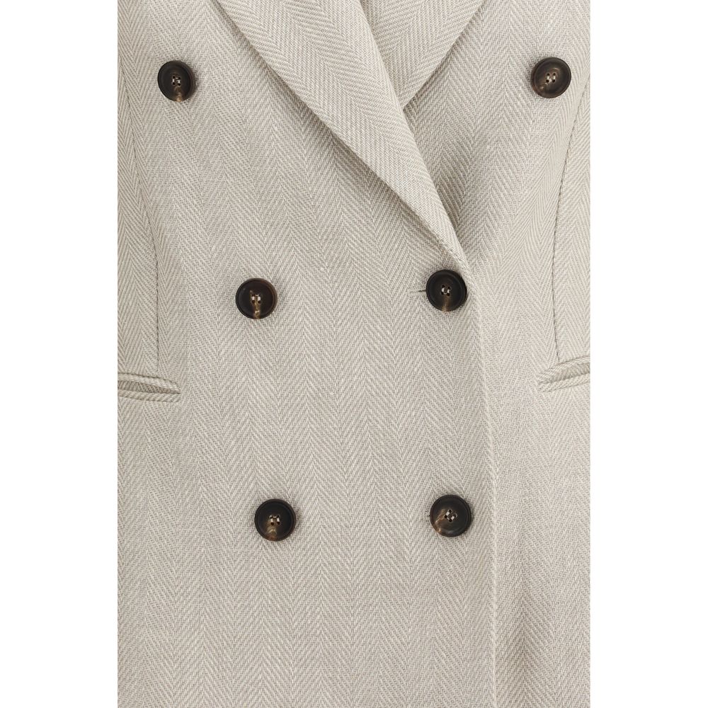 Brunello Cucinelli Beige Linen Blazer - Artisanal Luxury Elegance