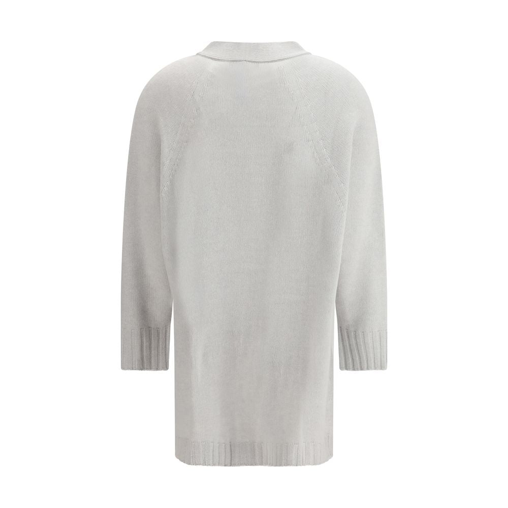 Fabiana Filippi Gray Fleece Wool Cardigan – Timeless Luxury Elegance