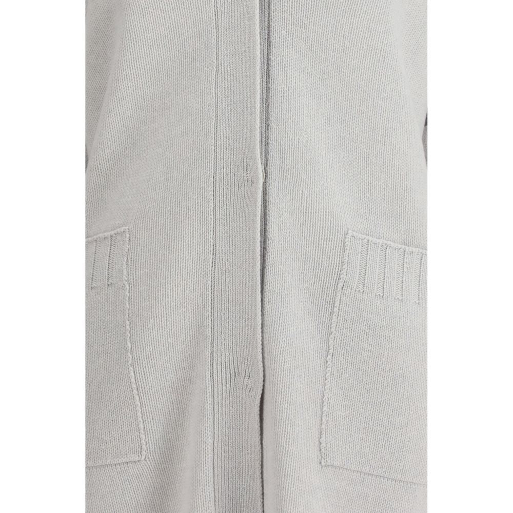 Fabiana Filippi Gray Fleece Wool Cardigan – Timeless Luxury Elegance