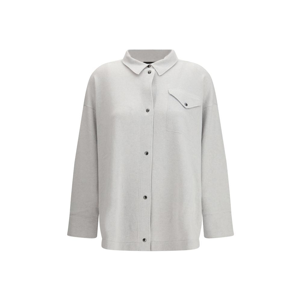 Fabiana Filippi Gray Fleece Wool Shirt - Timeless Luxury Elegance